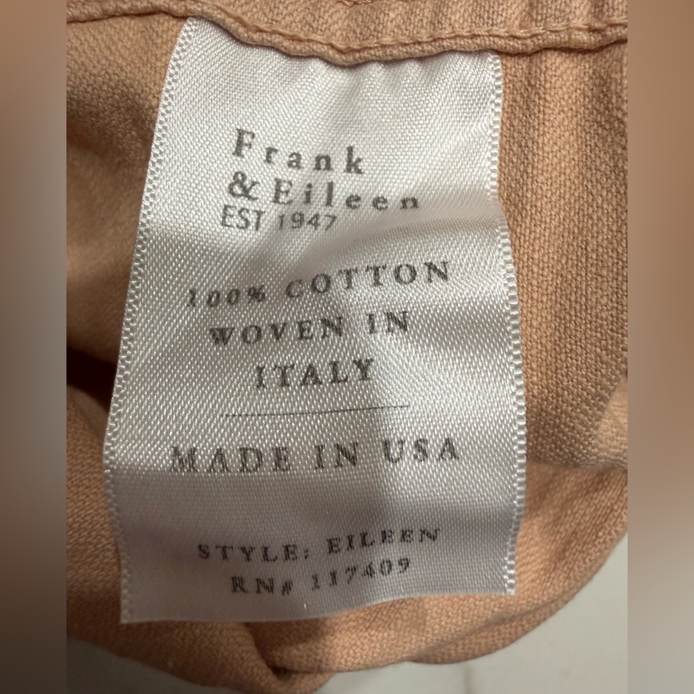 Frank & Eileen Button Down Shirt-Peach-Size Small - Picture 8 of 11